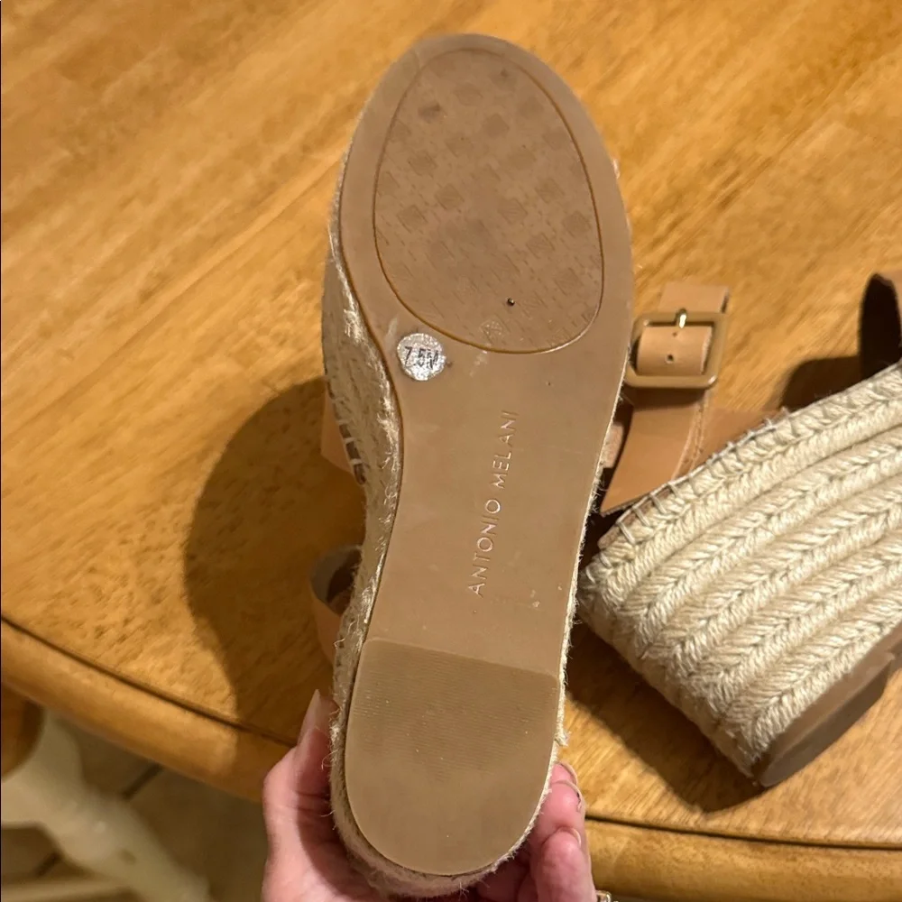 ANTONIO MELANI Light Brown Espadrille Sandals